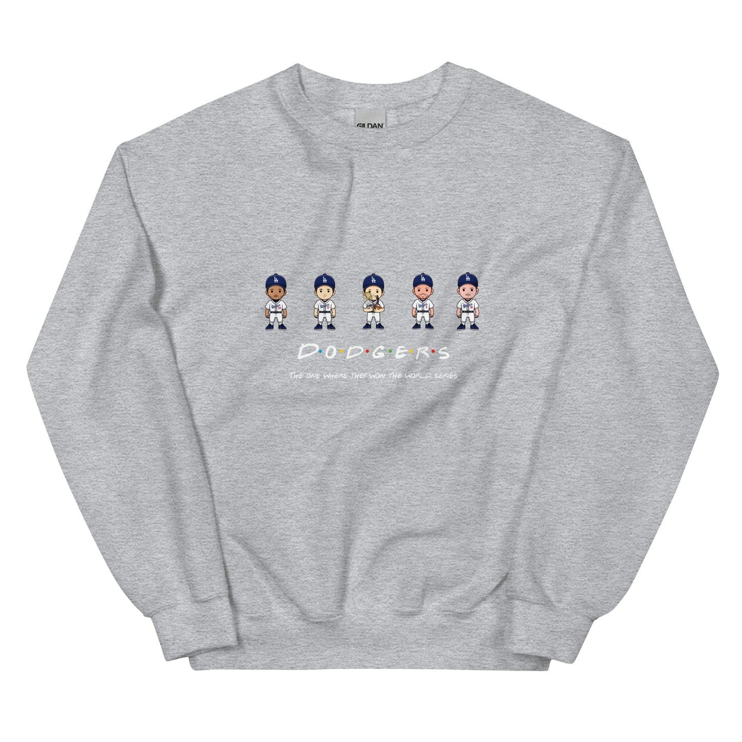 Dodgers Friends World Series Version Crewneck Sweatshirt (Betts, Ohtani, Yamamoto, Freeman, Smith)