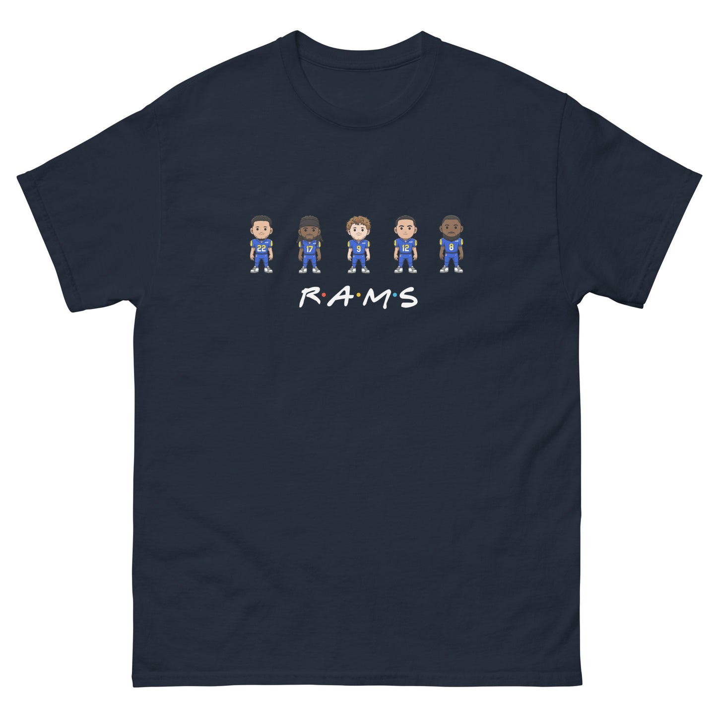 Rams Friends Shirt (Blake Corrum, Davante Adams, Matthew Stafford, Puka Nucua, and Jared Verse)