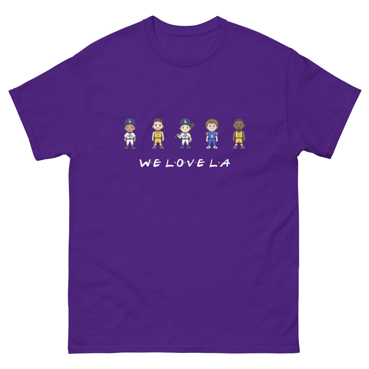 We Love LA Friends Shirt (Mookie Betts, Luke Doncic, Shohei Ohtani, Matthew Stafford, and LeBron James