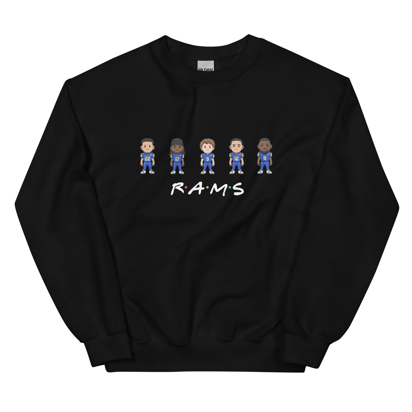 Rams Friends Crewneck Sweatshirt (Blake Corrum, Davante Adams, Matthew Stafford, Puka Nucua, and Jared Verse)