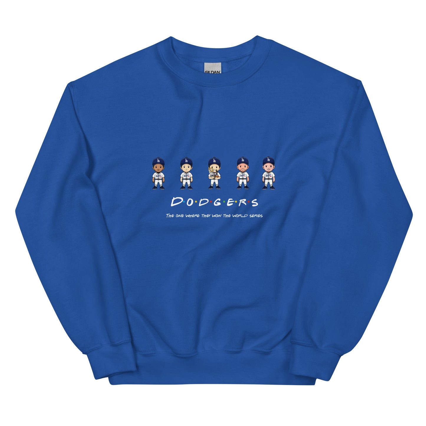 Dodgers Friends World Series Version Crewneck Sweatshirt (Betts, Ohtani, Yamamoto, Freeman, Smith)