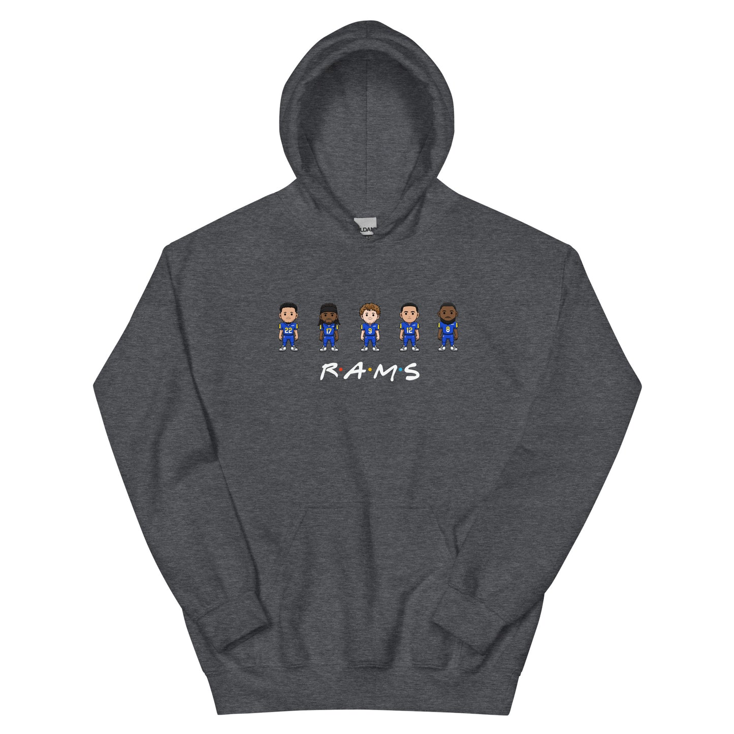 Rams Friends Hoodie (Blake Corrum, Davante Adam, Matthew Stafford, Puka Nucua, and Jared Verse)