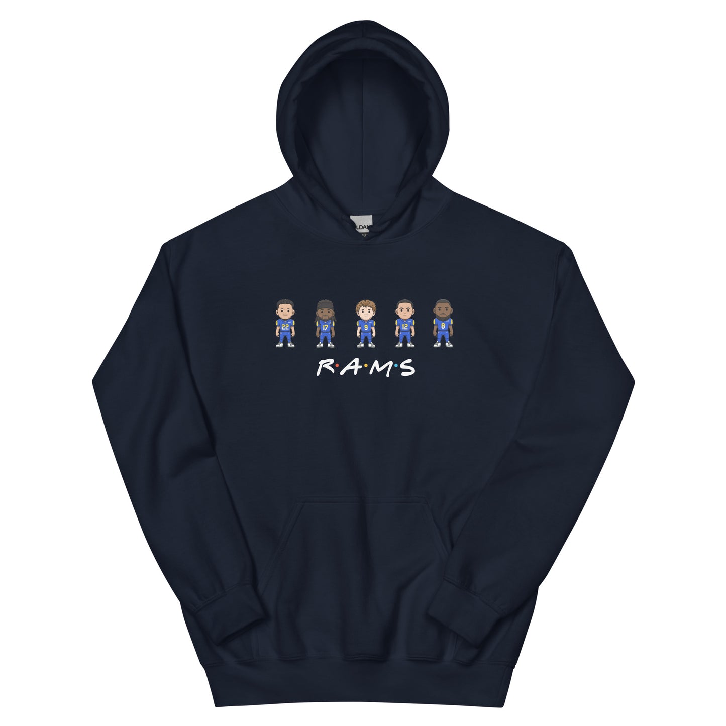 Rams Friends Hoodie (Blake Corrum, Davante Adam, Matthew Stafford, Puka Nucua, and Jared Verse)