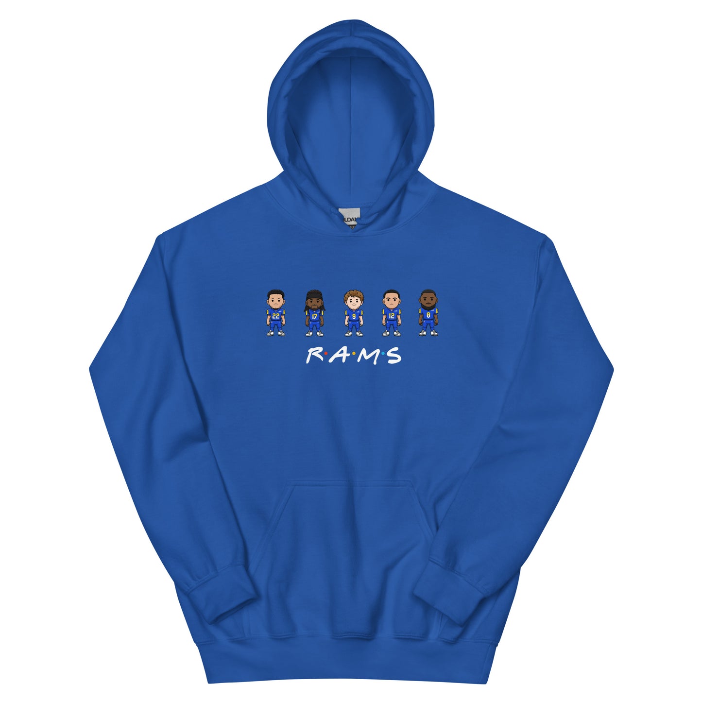 Rams Friends Hoodie (Blake Corrum, Davante Adam, Matthew Stafford, Puka Nucua, and Jared Verse)