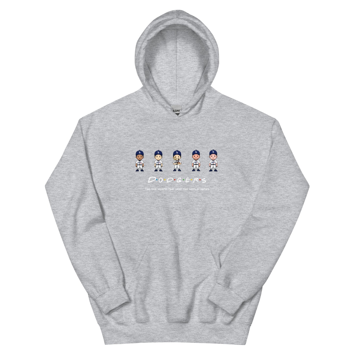 Dodgers Friends World Series Version Hoodie (Betts, Ohtani, Yamamoto, Freeman, Smith)