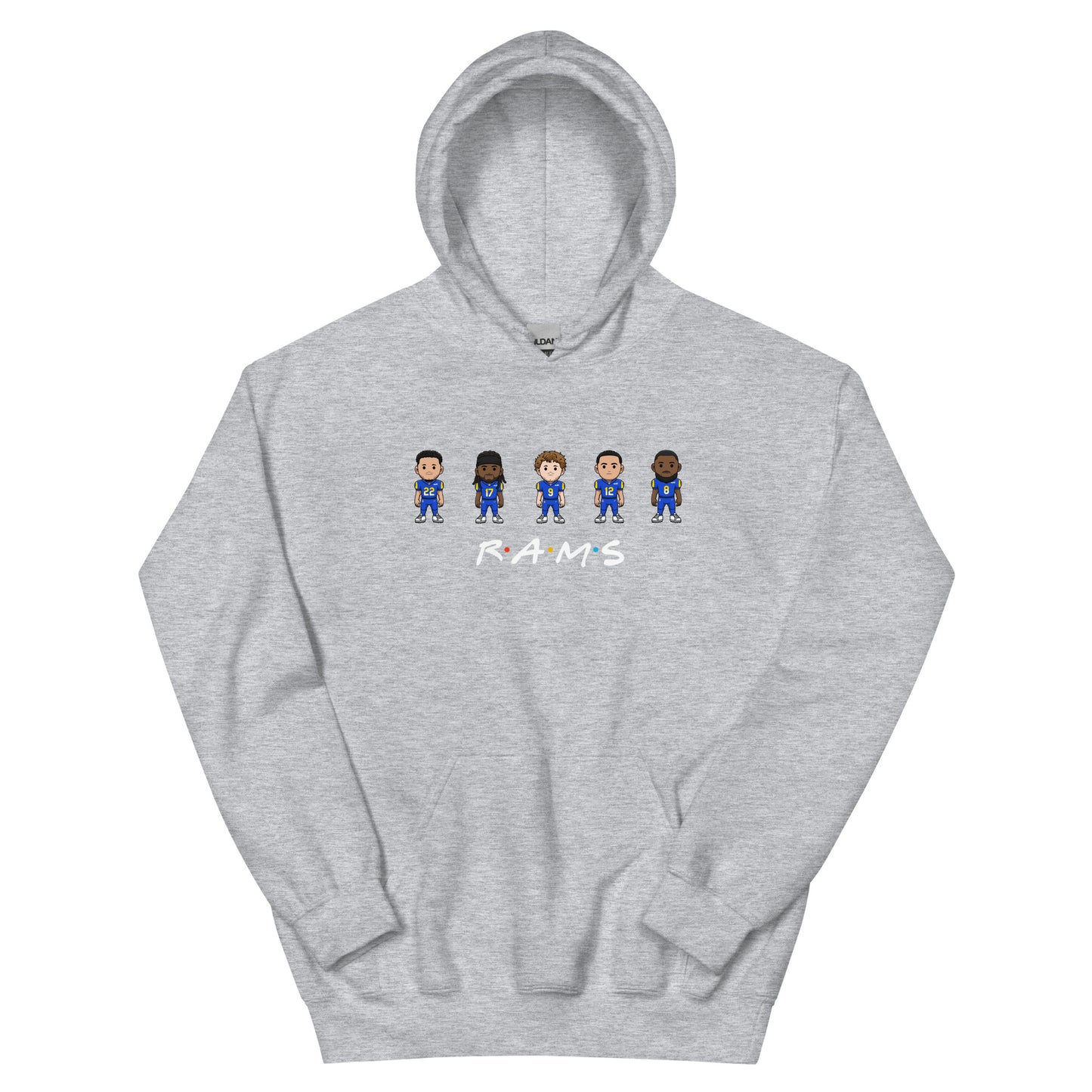 Rams Friends Hoodie (Blake Corrum, Davante Adam, Matthew Stafford, Puka Nucua, and Jared Verse)