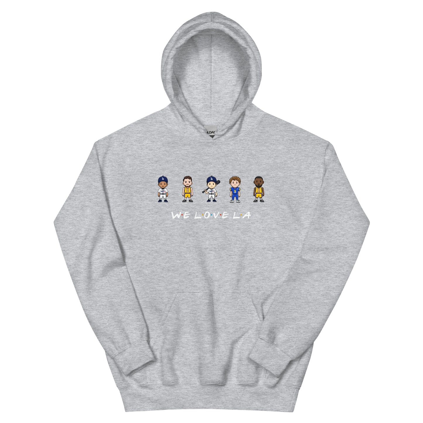 We Love LA Friends Hoodie (Mookie Betts, Luke Doncic, Shohei Ohtani, Matthew Stafford, and LeBron James